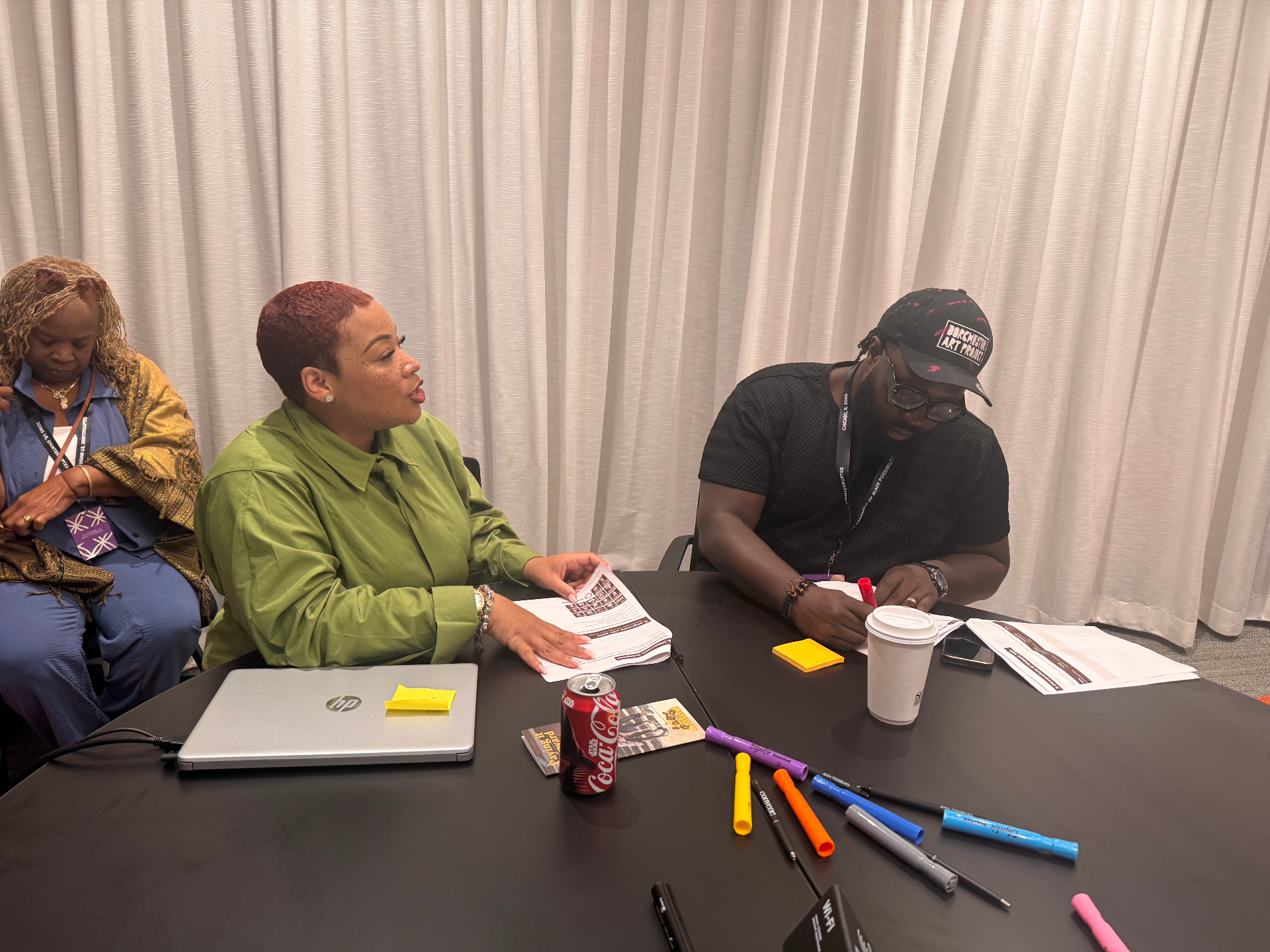 Charney in a working session at the Assembly of Black Possibilities